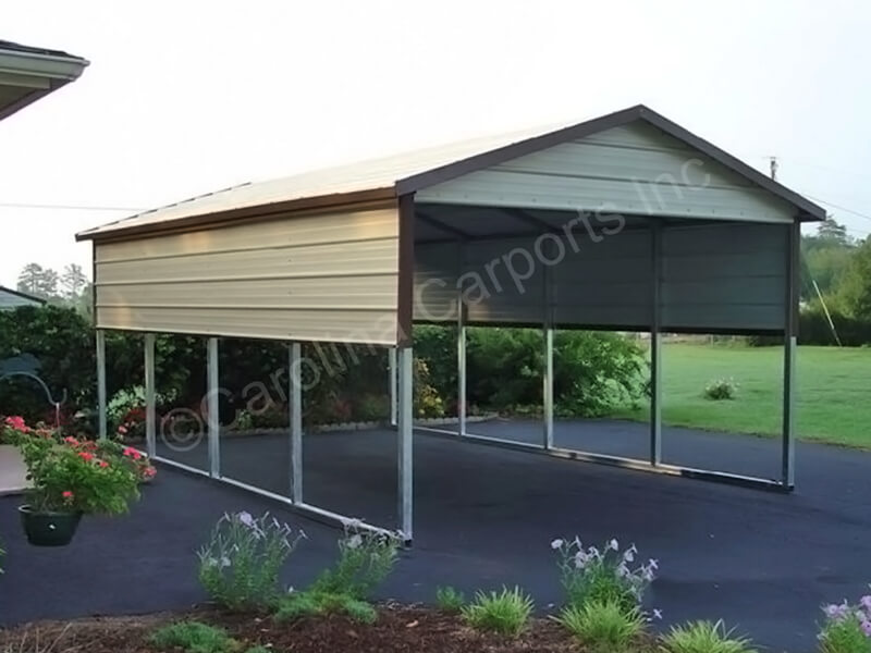 Boxed Eave Style Carport with One Panel-248