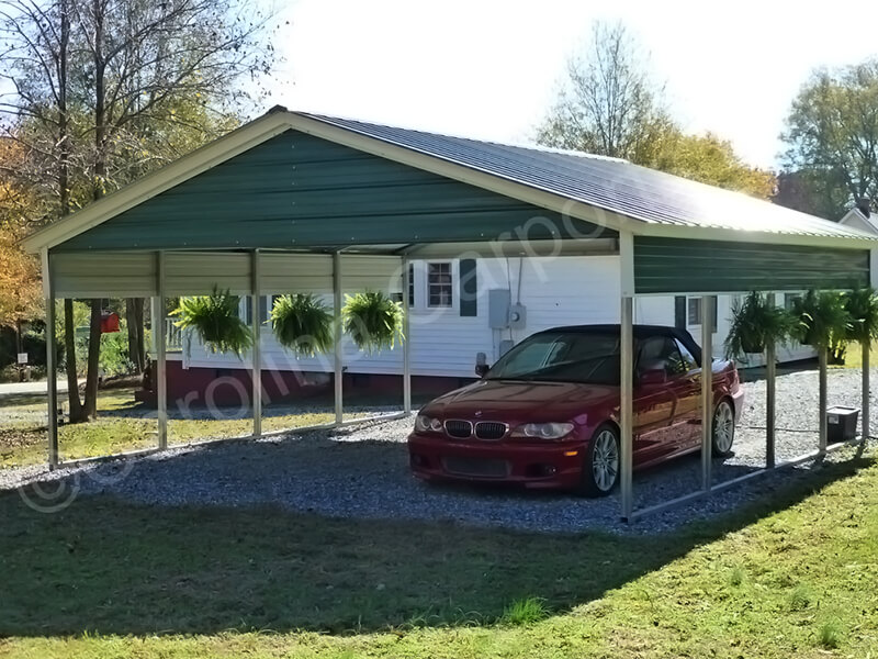 Vertical Style Carport with Two Gable Ends-286