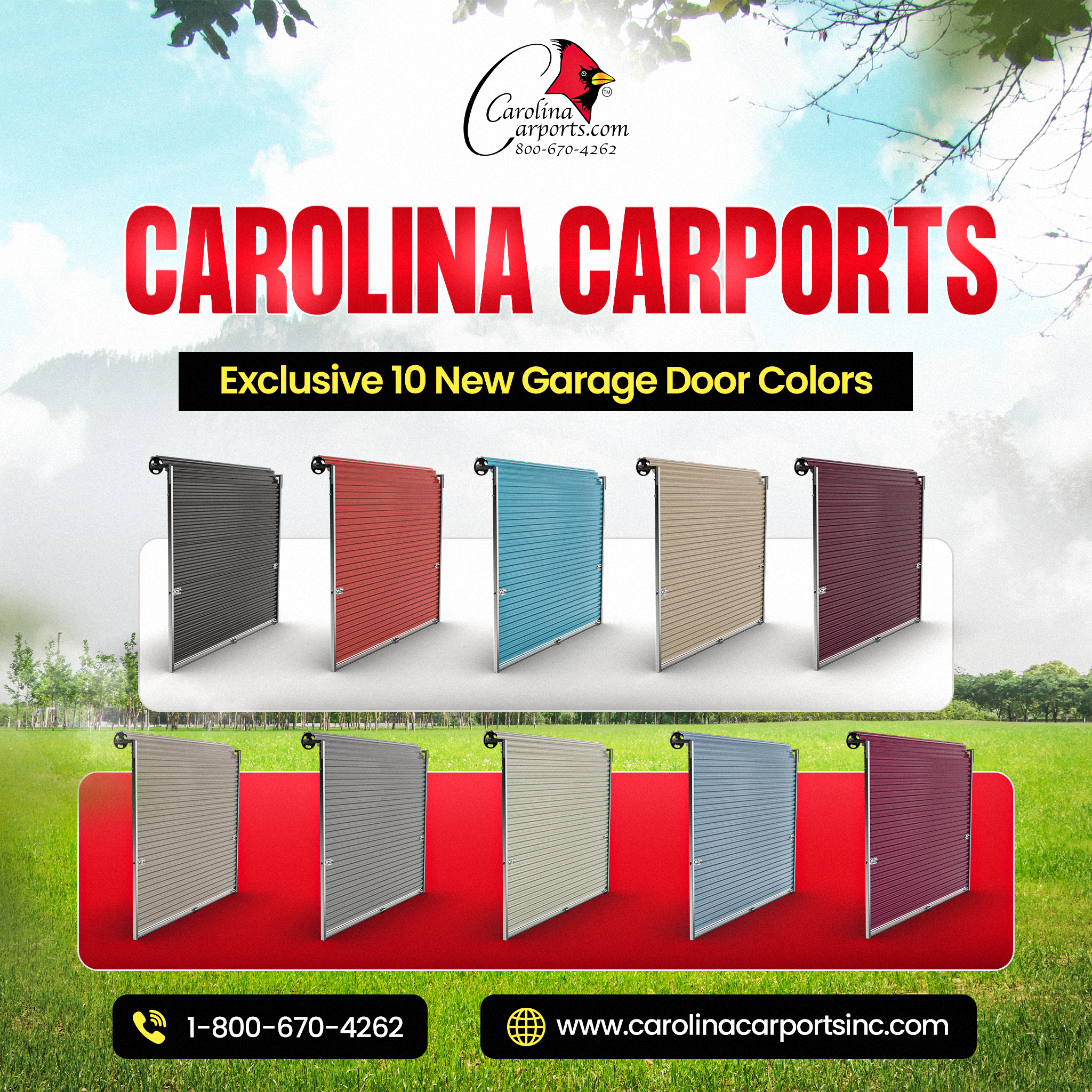 Carolina Carports 10 new garage door colors